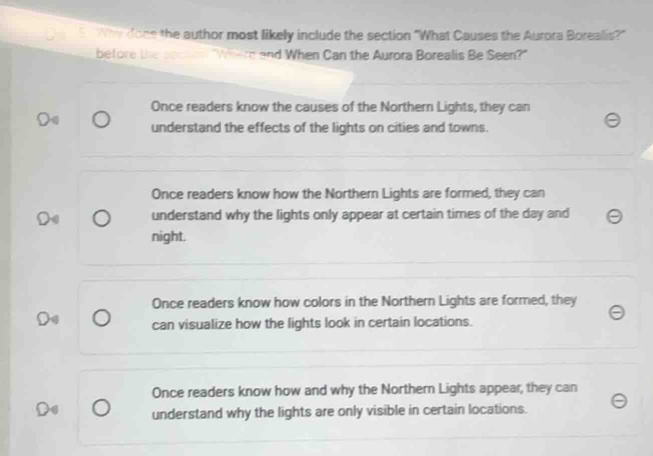 why does the author most likely include the section \what causes the au…