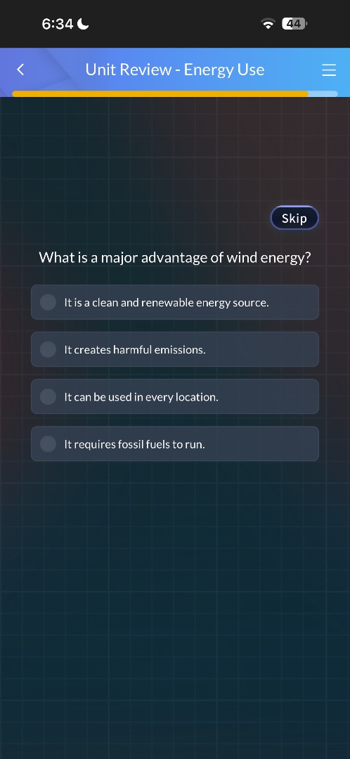 what is a major advantage of wind energy? it is a clean and renewable e…