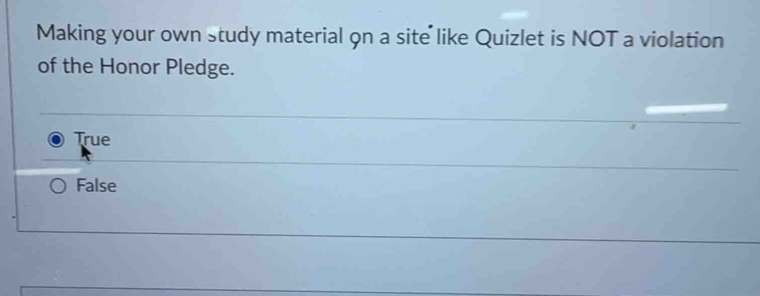 making your own study material on a site like quizlet is not a violatio…