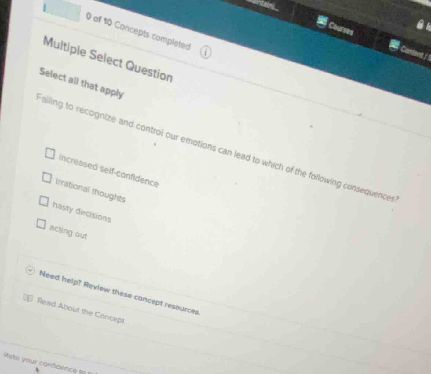 multiple select question select all that apply failing to recognize and…