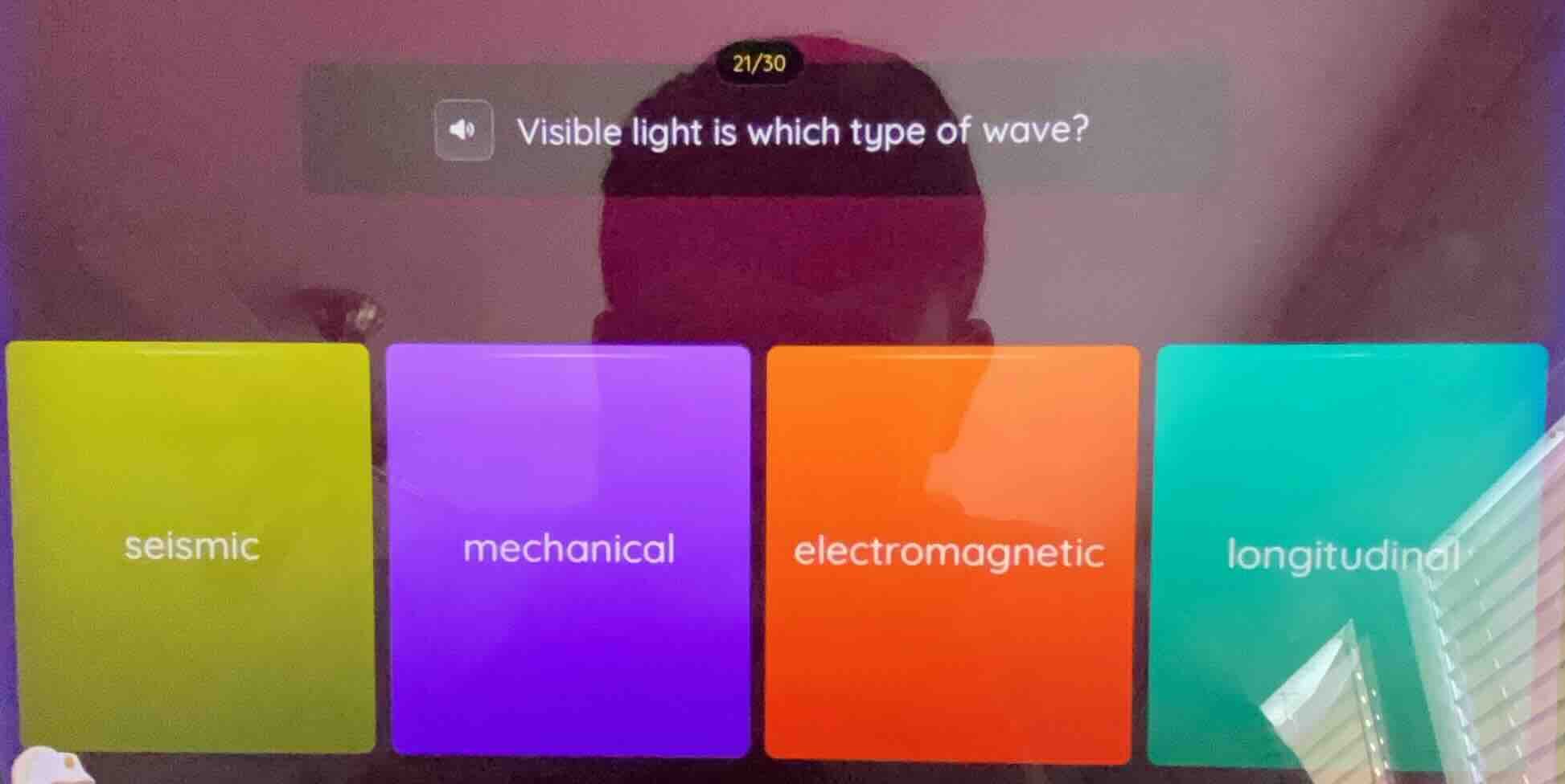 visible light is which type of wave? seismic mechanical electromagnetic…