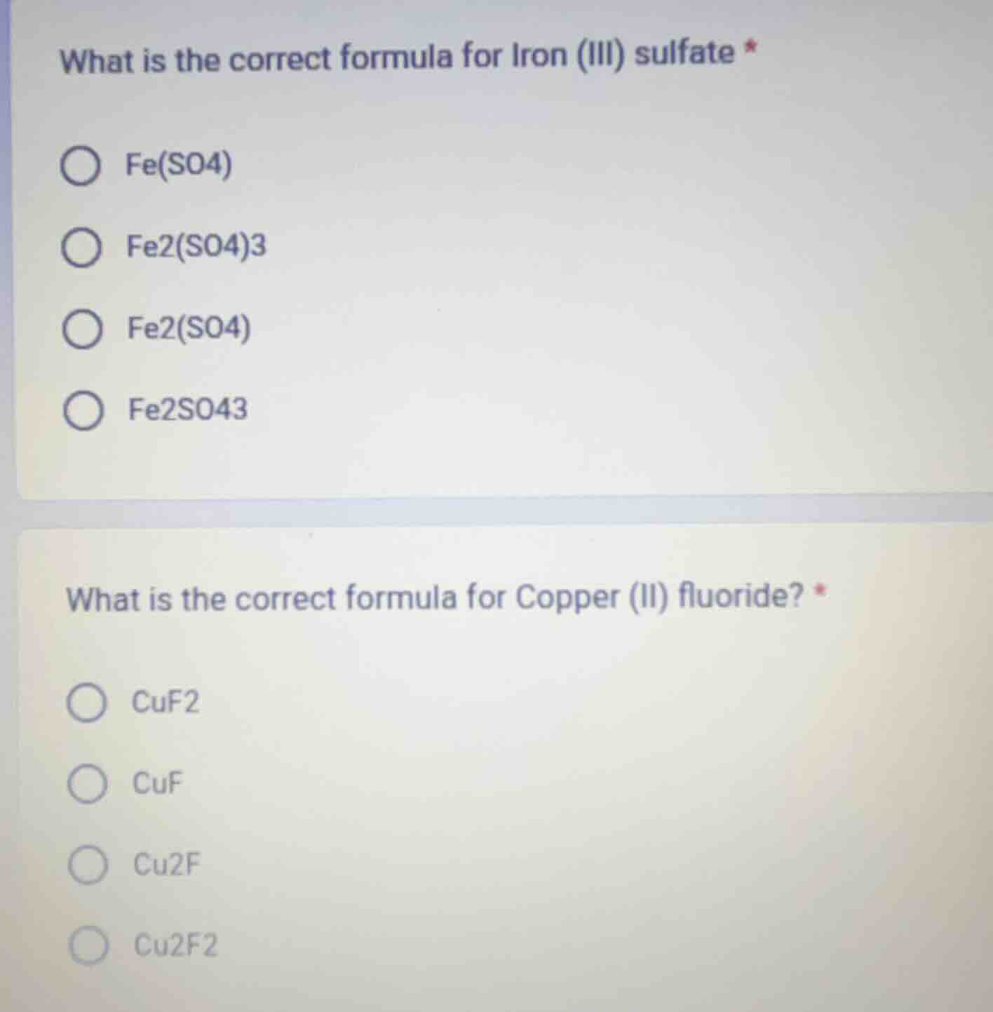what is the correct formula for iron (iii) sulfate * fe(so4) fe2(so4)3 …