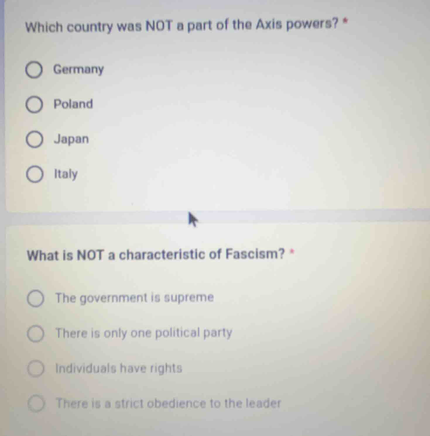 which country was not a part of the axis powers? * germany poland japan…