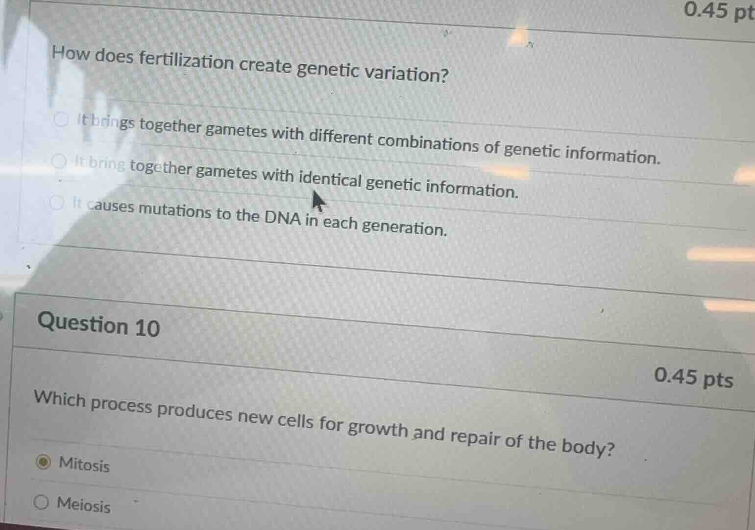 how does fertilization create genetic variation? it brings together gam…