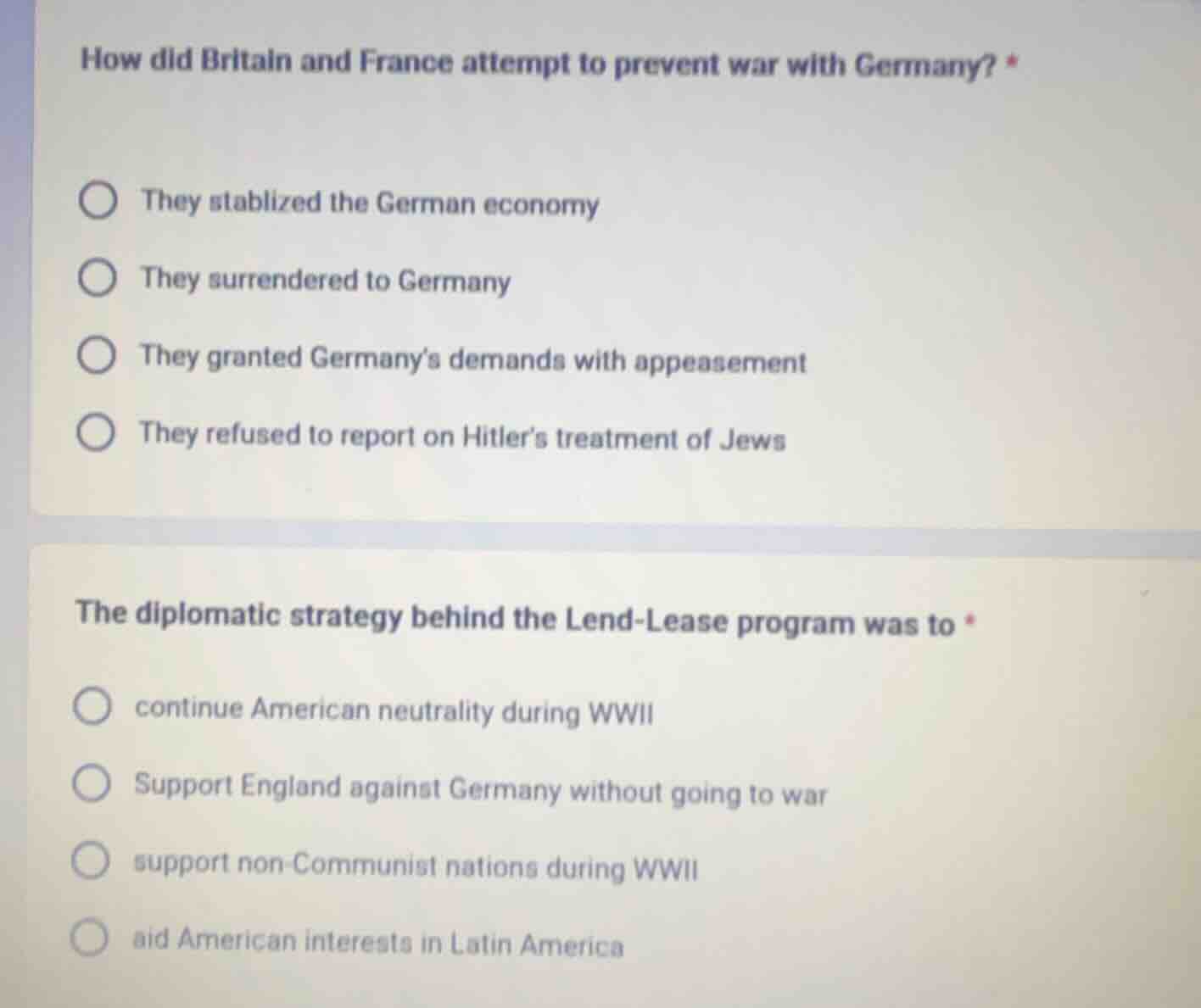 how did britain and france attempt to prevent war with germany? * they …