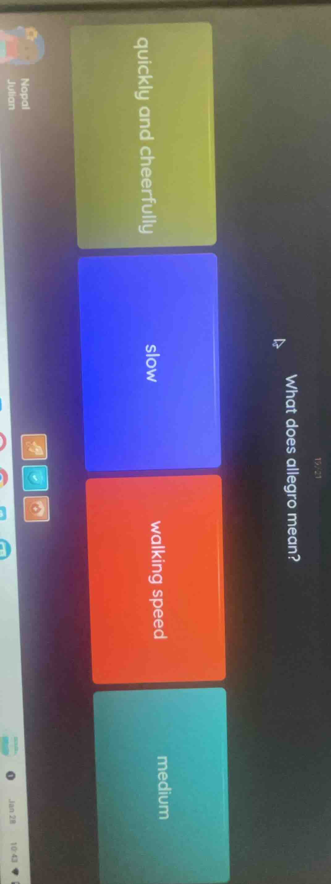 what does allegro mean? quickly and cheerfully slow walking speed medium
