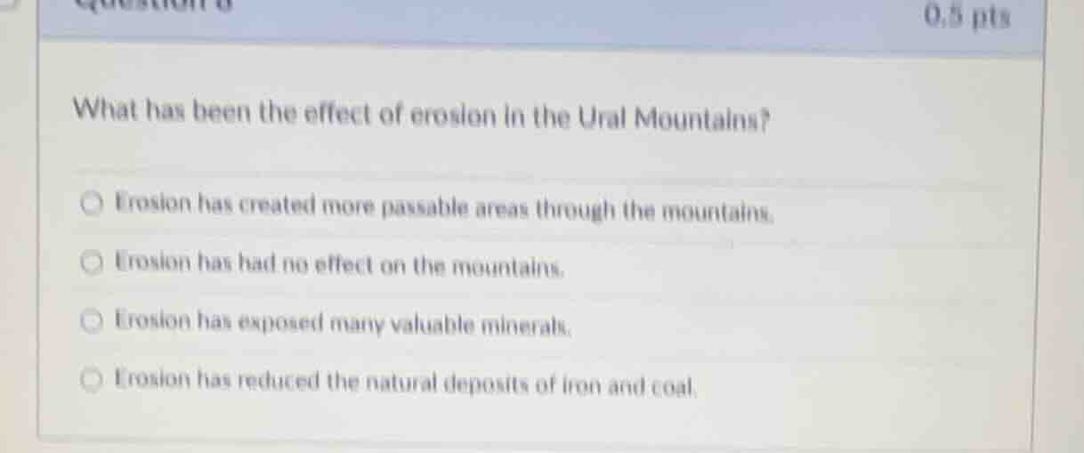 what has been the effect of erosion in the ural mountains? - erosion ha…