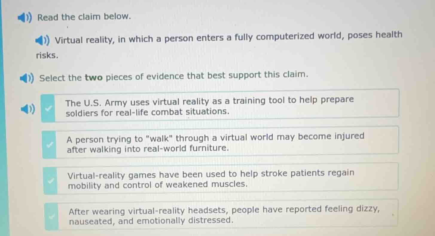 read the claim below. virtual reality, in which a person enters a fully…