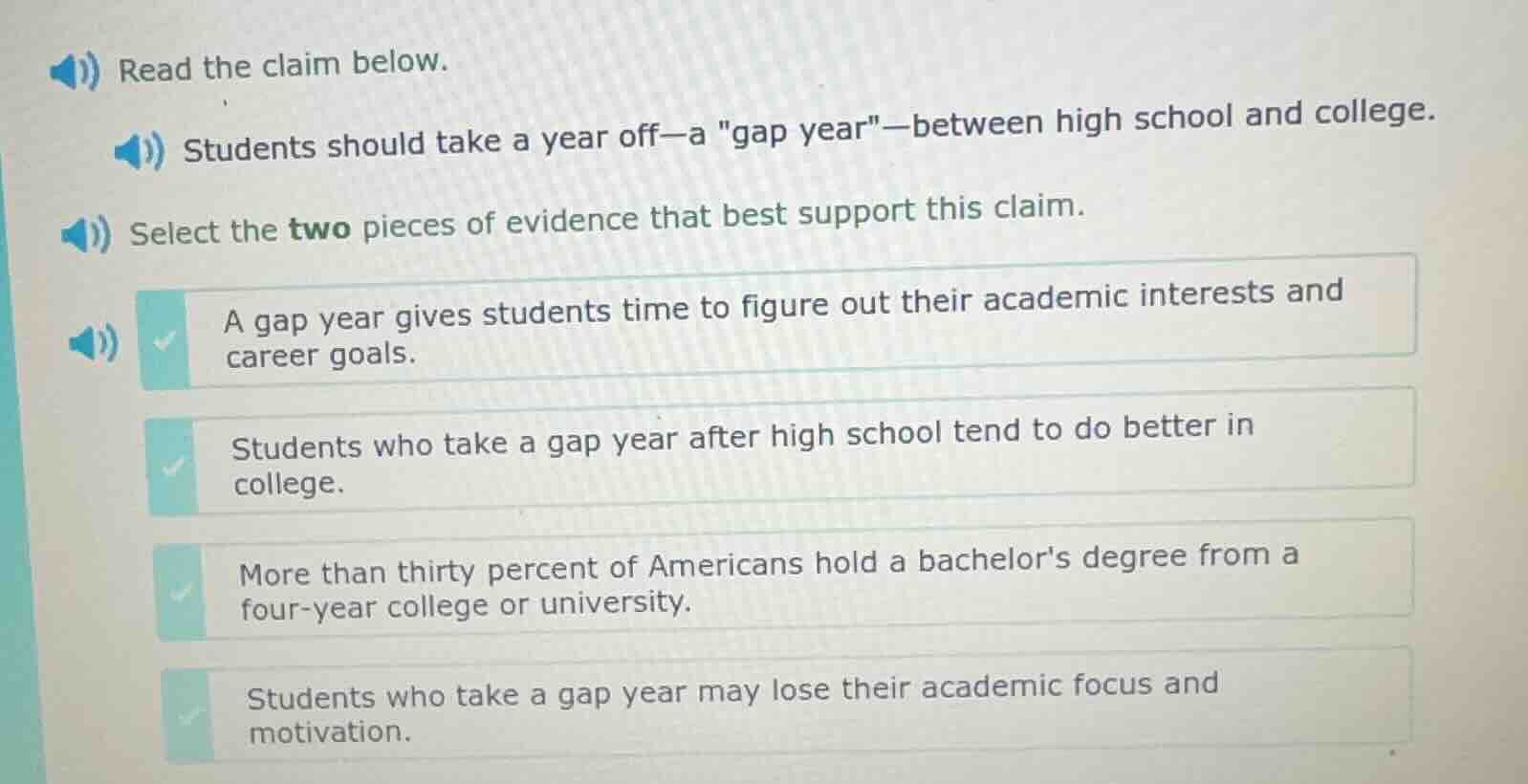 read the claim below. students should take a year off—a \gap year\—betw…