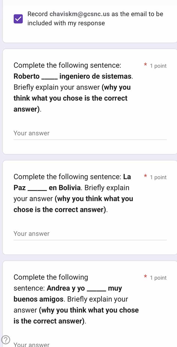 complete the following sentence: roberto ____ ingeniero de sistemas. br…