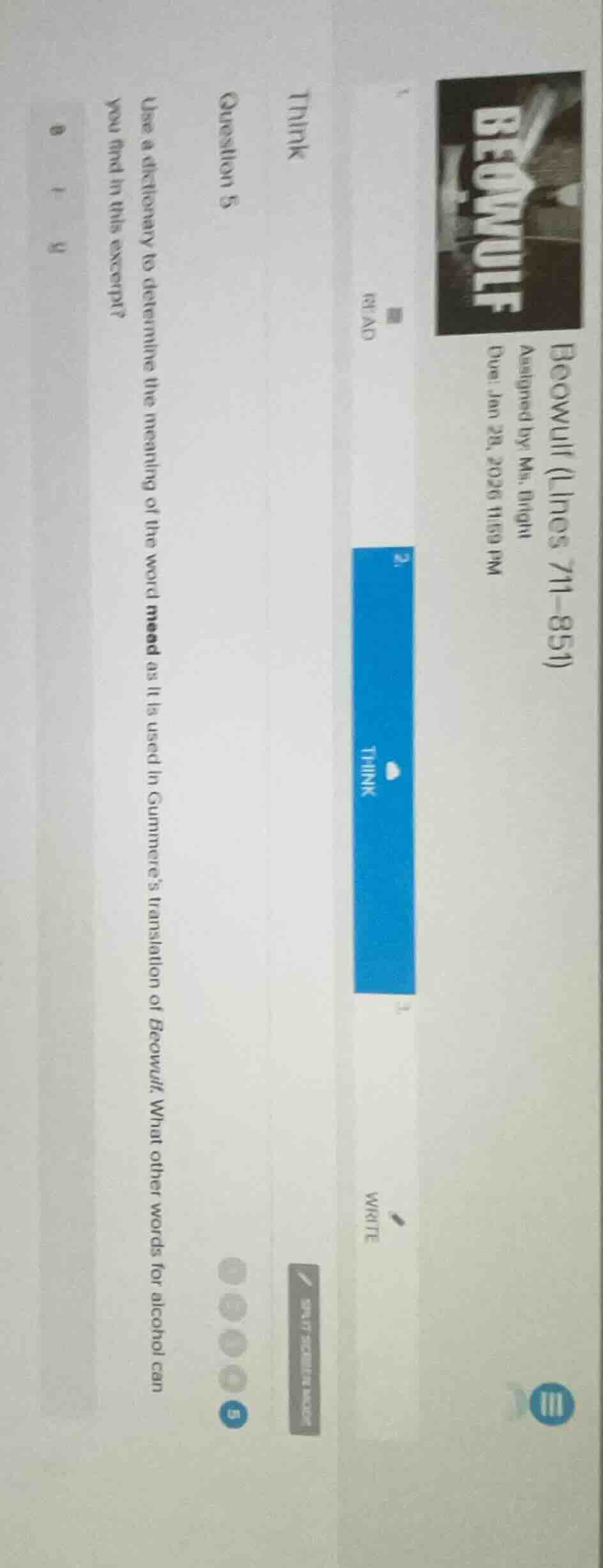 beowulf (lines 711–851) assigned by ms. bright due: jan 23, 2026 11:59 …