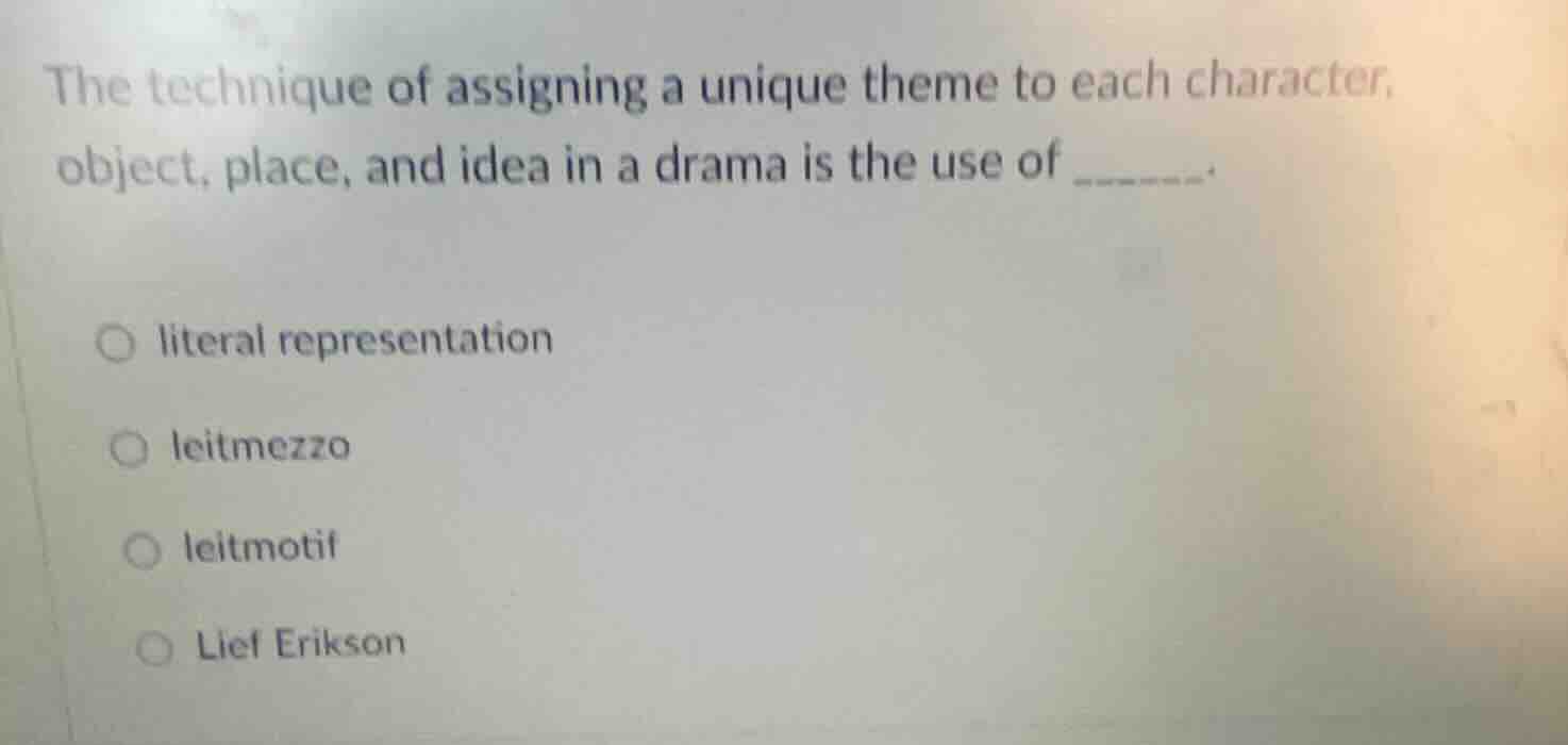 the technique of assigning a unique theme to each character, object, pl…