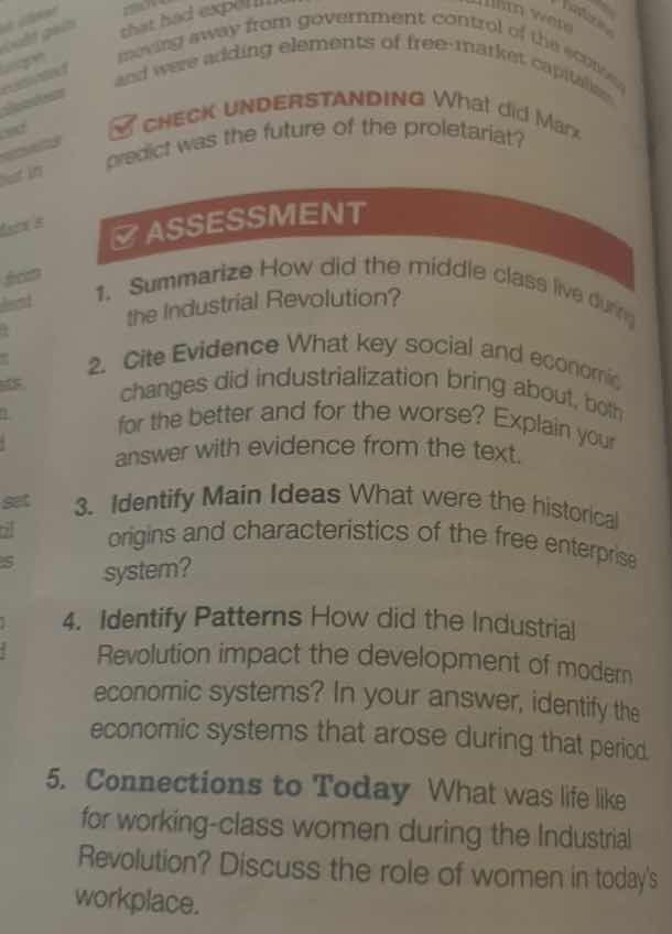 check understanding what did marx predict was the future of the proleta…