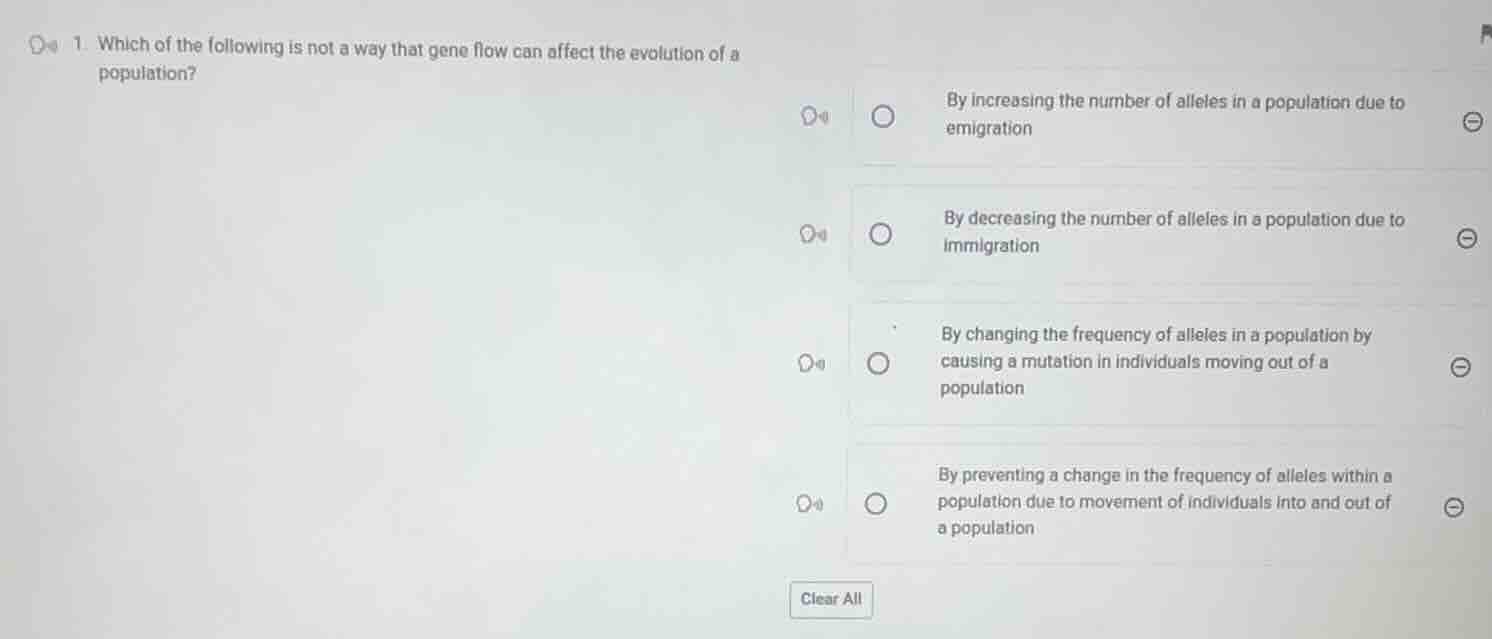 1. which of the following is not a way that gene flow can affect the ev…