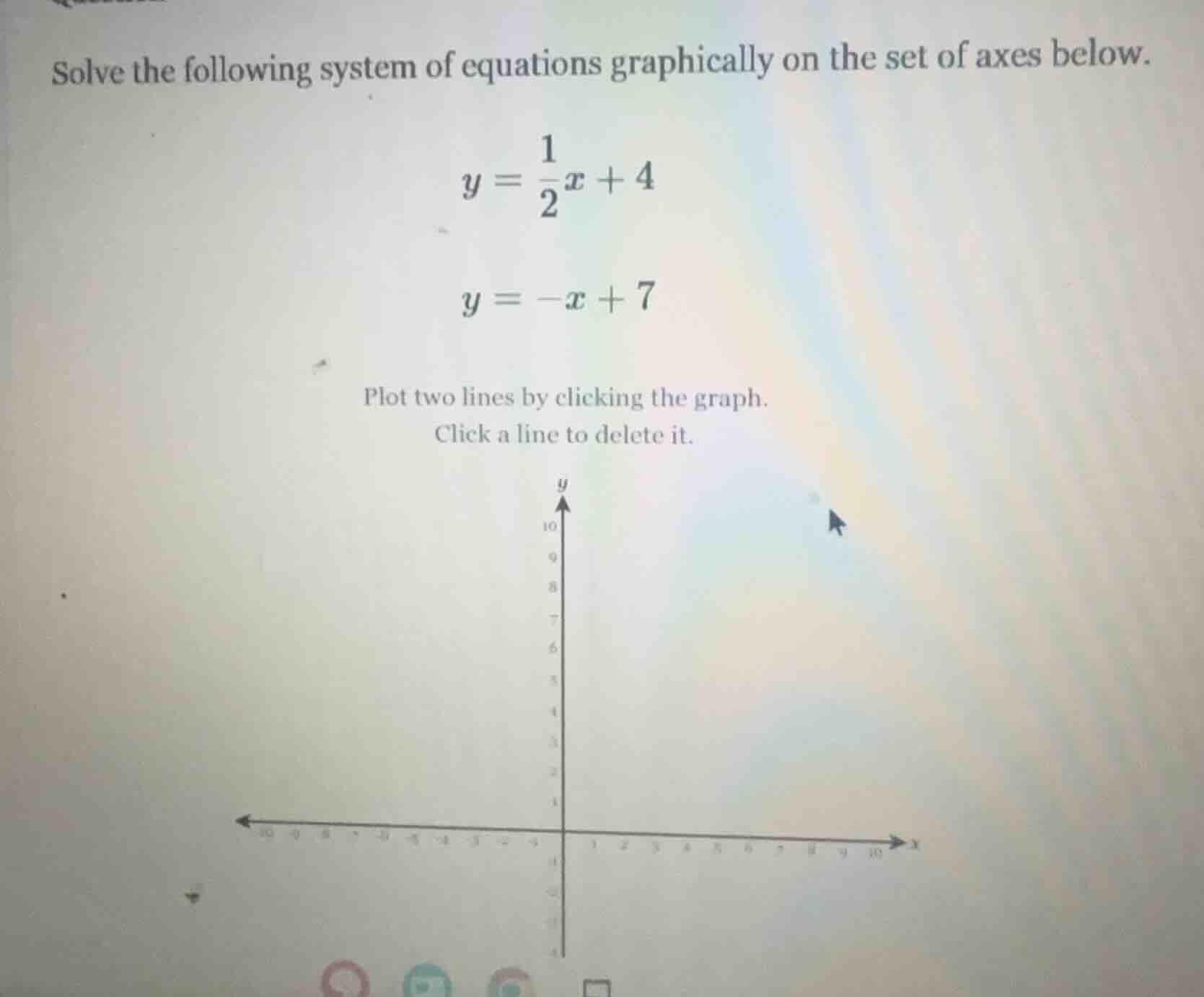 solve the following system of equations graphically on the set of axes …