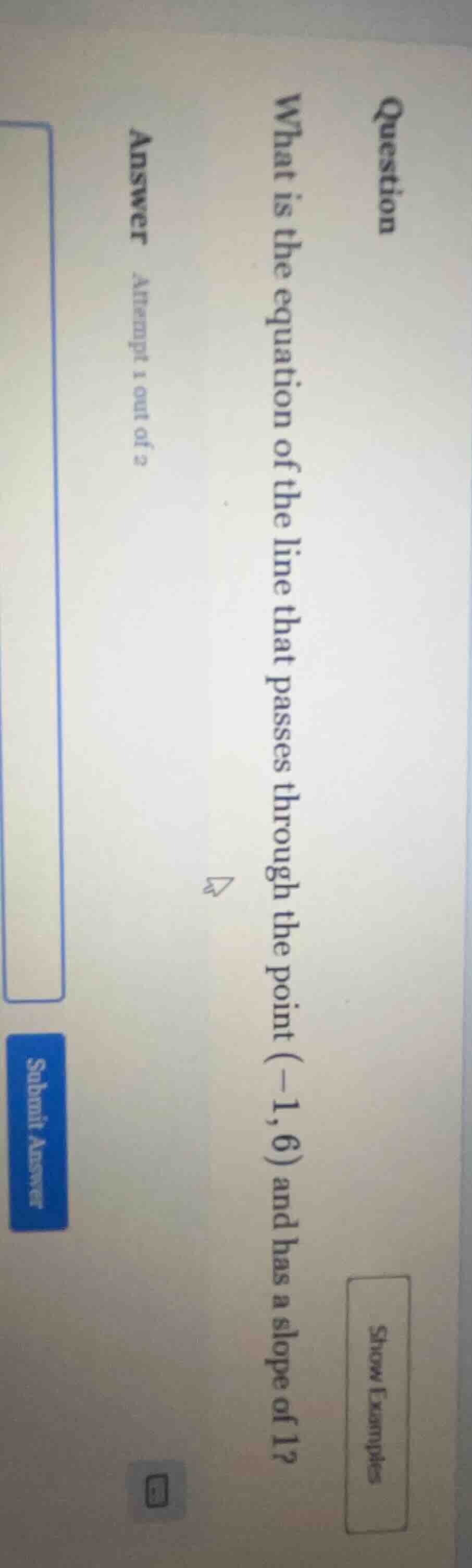 what is the equation of the line that passes through the point (-1,6) a…