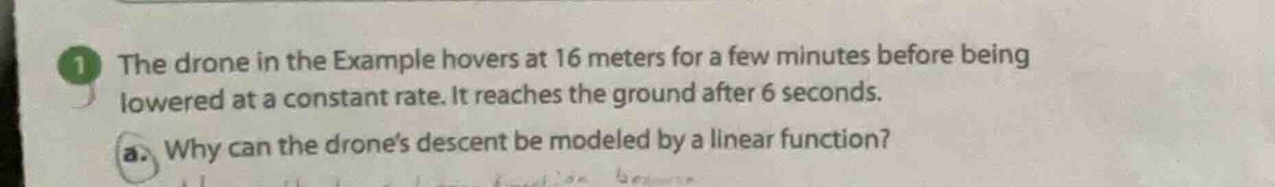 1 the drone in the example hovers at 16 meters for a few minutes before…