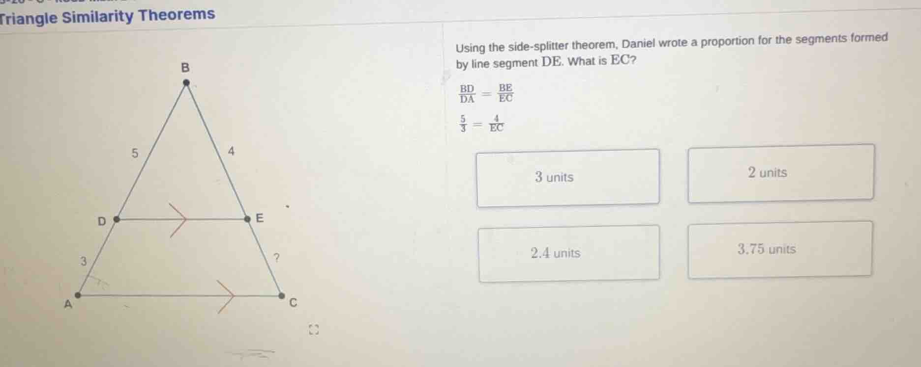 triangle similarity theorems using the side - splitter theorem, daniel …