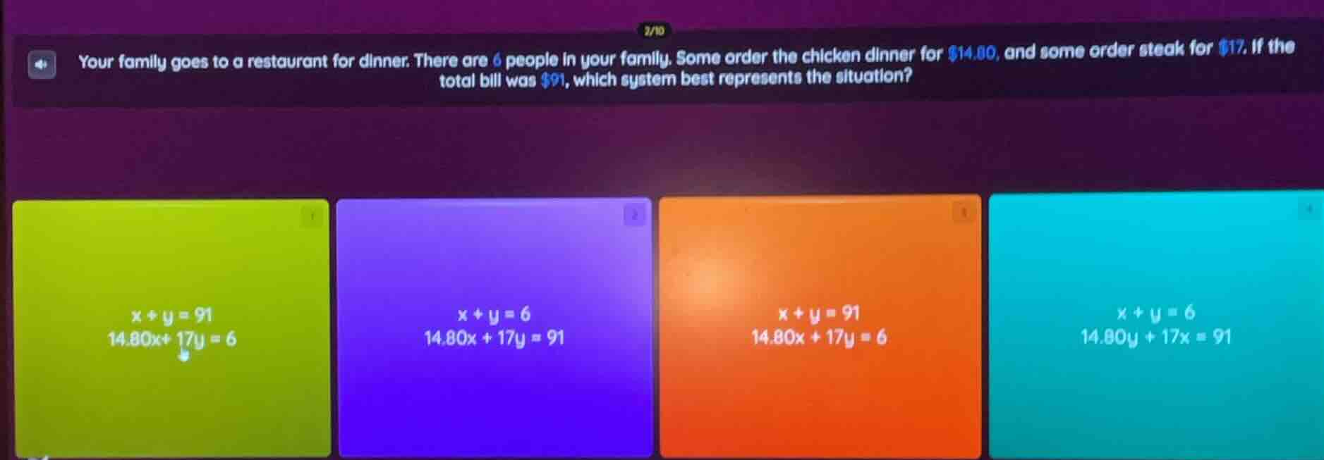 your family goes to a restaurant for dinner. there are 6 people in your…