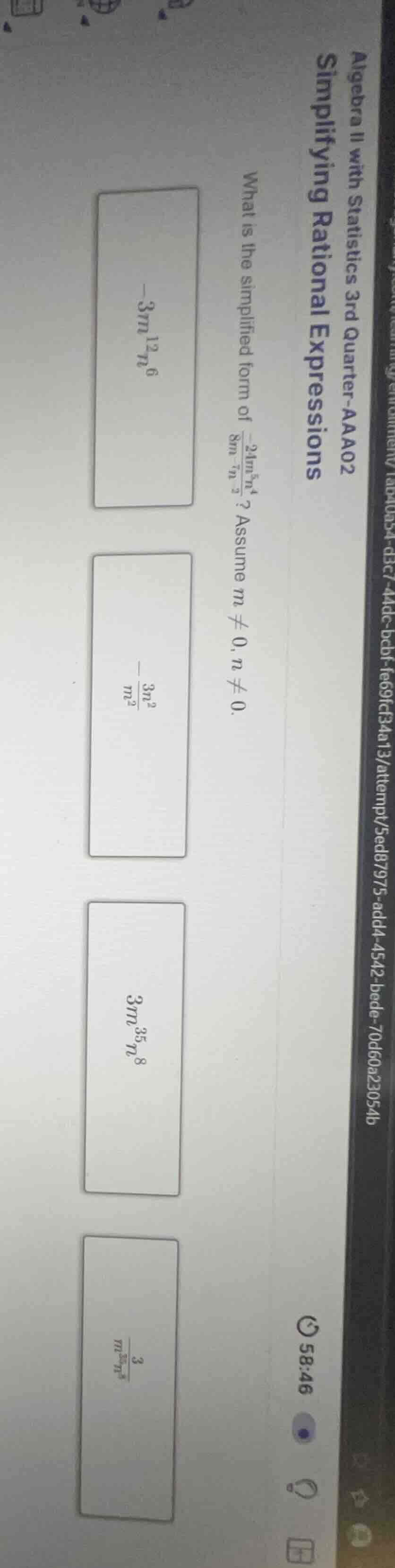 simplifying rational expressions what is the simplified form of \\(\\fr…