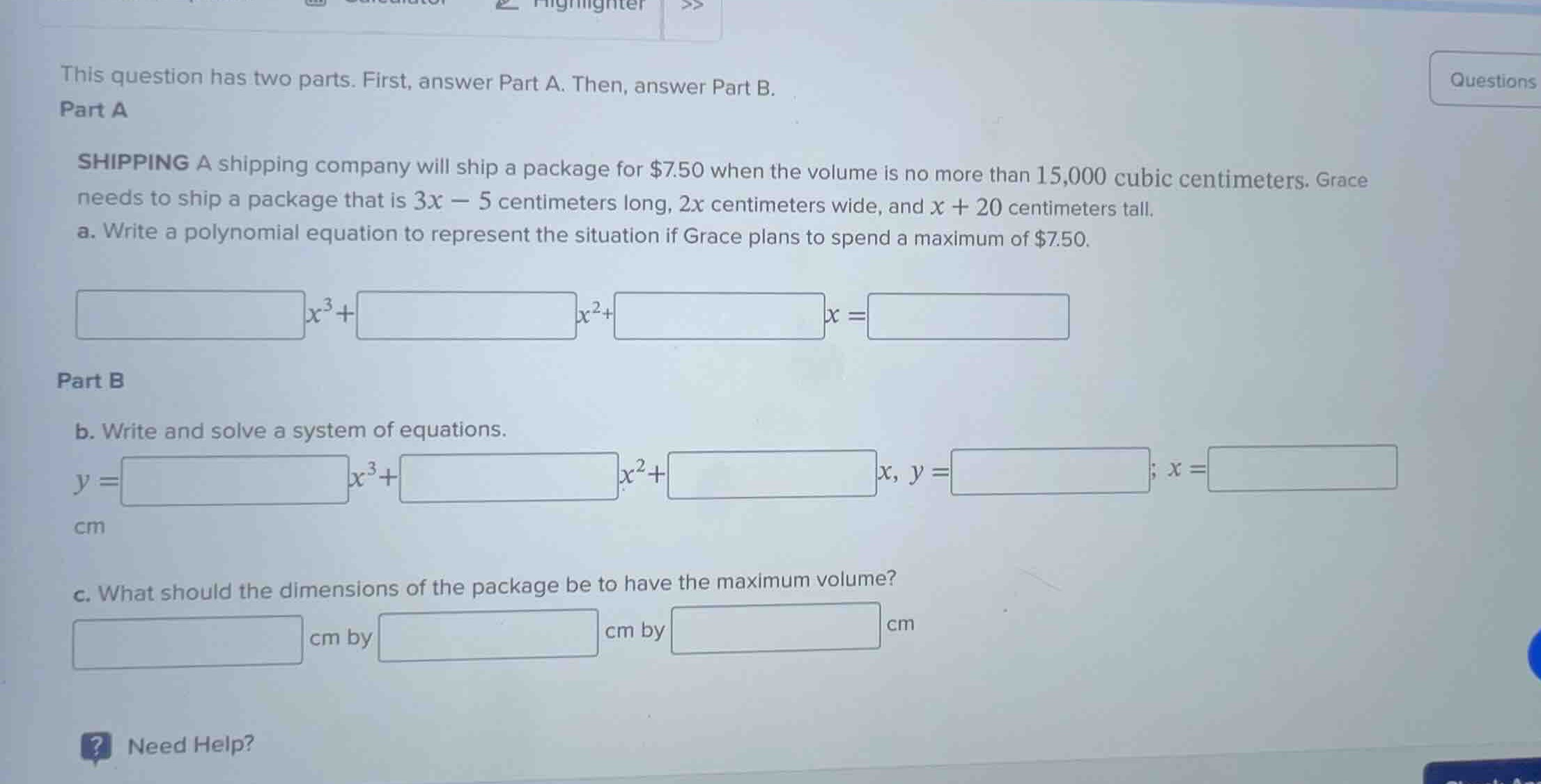 this question has two parts. first, answer part a. then, answer part b.…