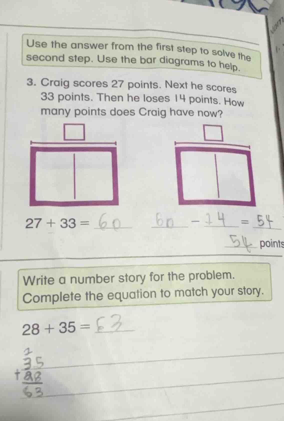 use the answer from the first step to solve the second step. use the ba…