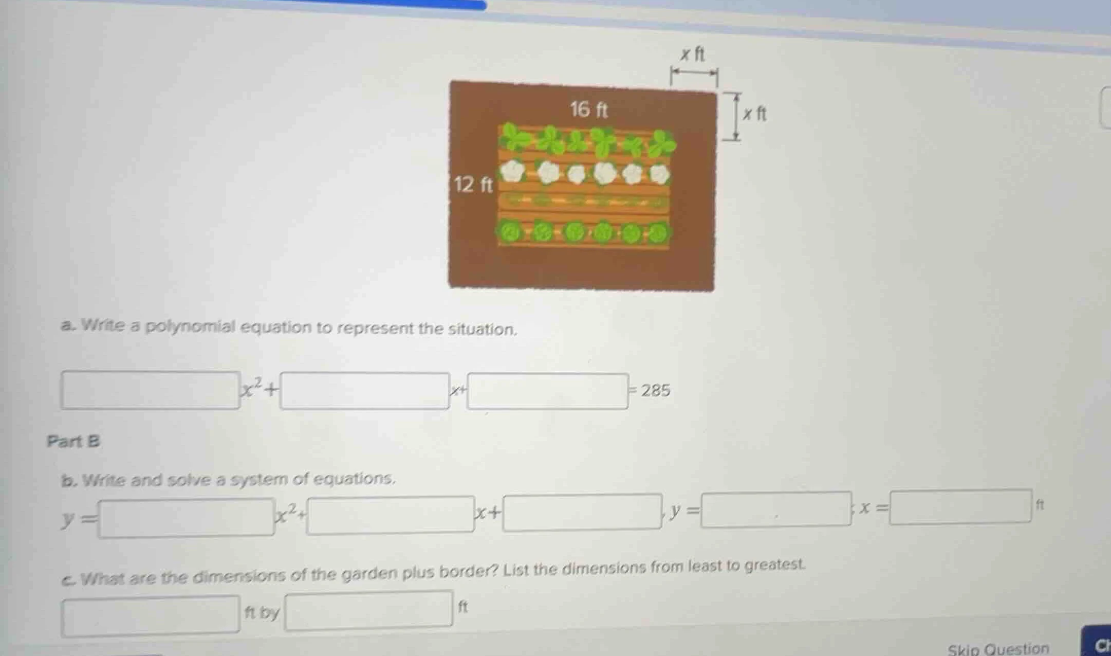 a. write a polynomial equation to represent the situation. $\\square x^…