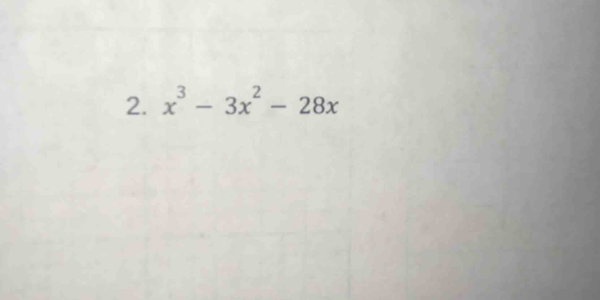 2. $x^3 - 3x^2 - 28x$