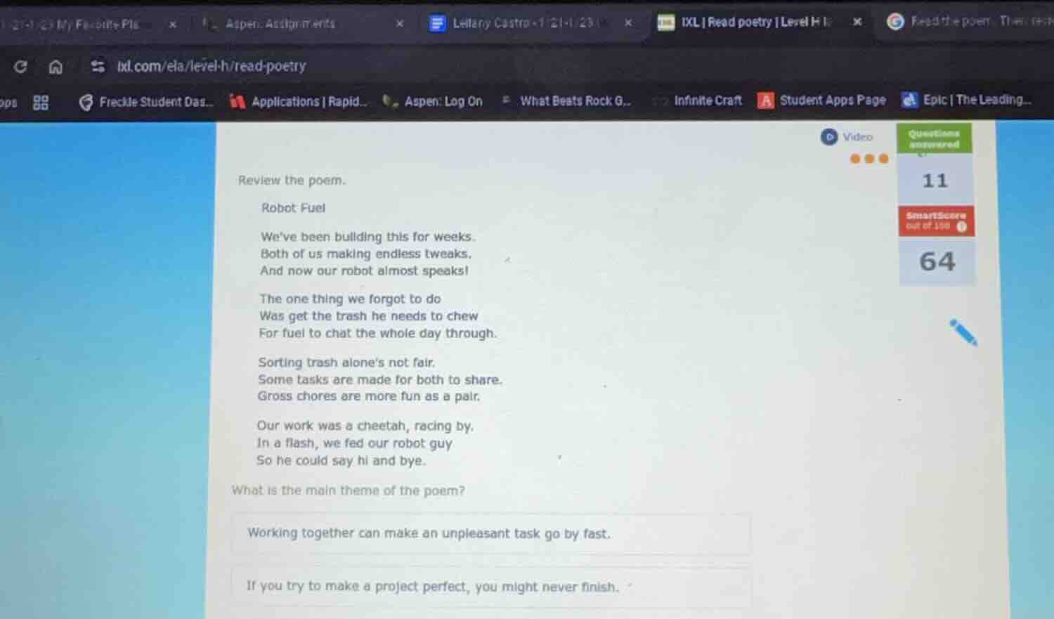 review the poem. robot fuel weve been building this for weeks. both of …