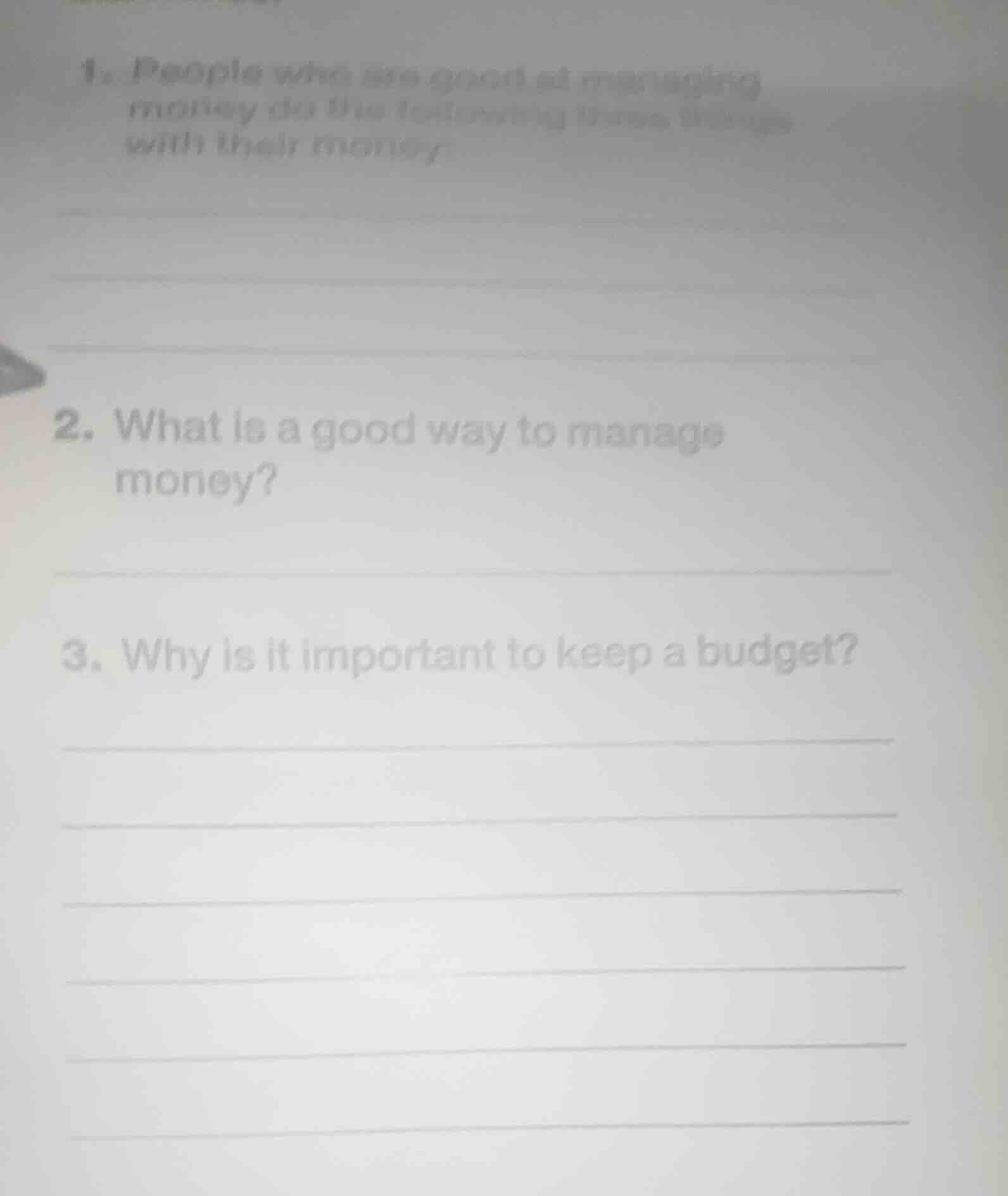 1. people who are good at managing money do the following three things …
