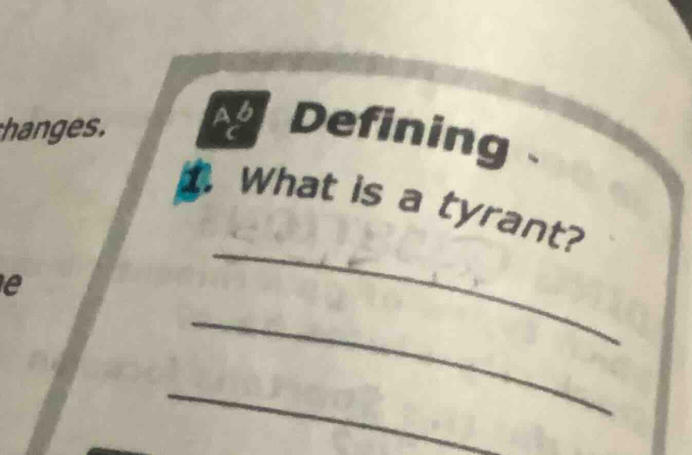 defining 1. what is a tyrant?