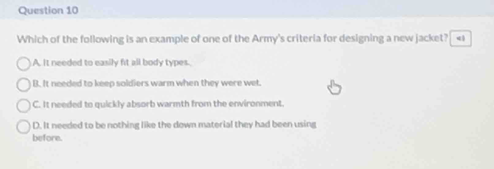 question 10 which of the following is an example of one of the armys cr…