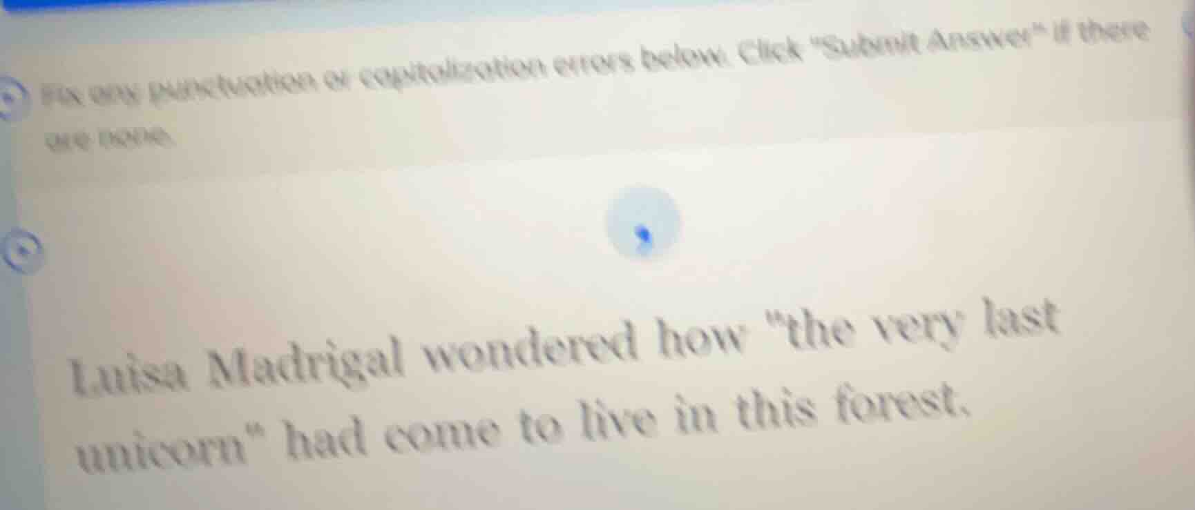 fix any punctuation or capitalization errors below. click \submit answe…