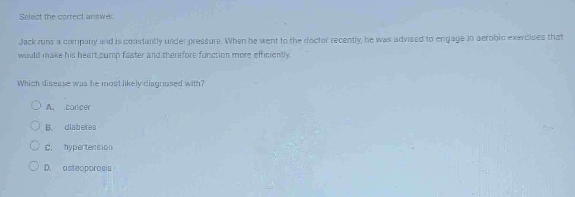 select the correct answer. jack runs a company and is constantly under …