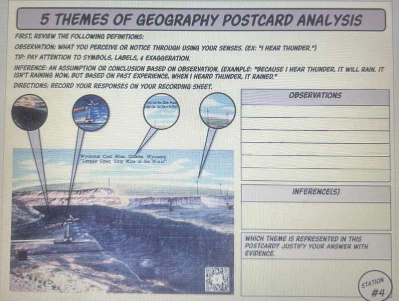 5 themes of geography postcard analysis first, review the following def…