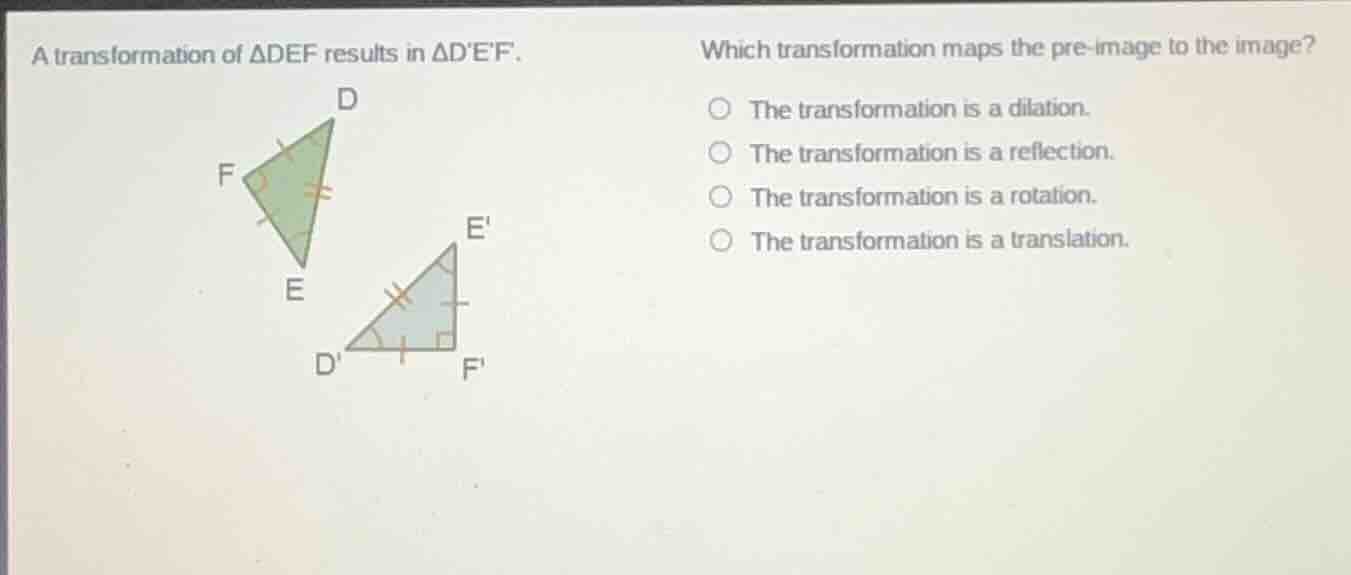 a transformation of δdef results in δdef. which transformation maps the…