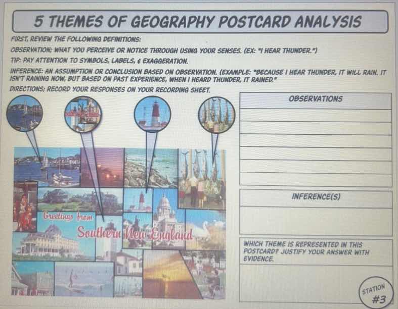 5 themes of geography postcard analysis first, review the following def…
