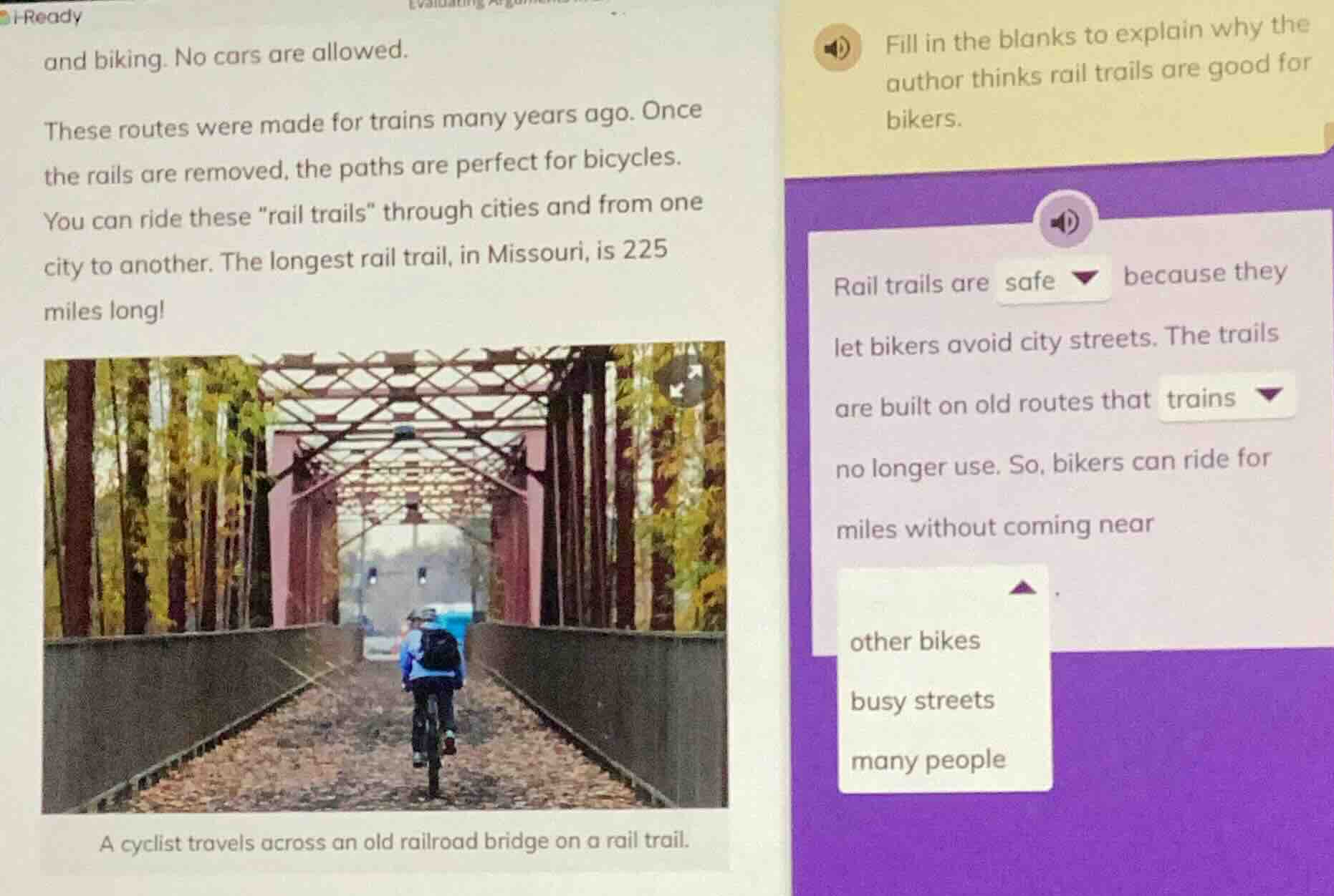 i - ready and biking. no cars are allowed. these routes were made for t…
