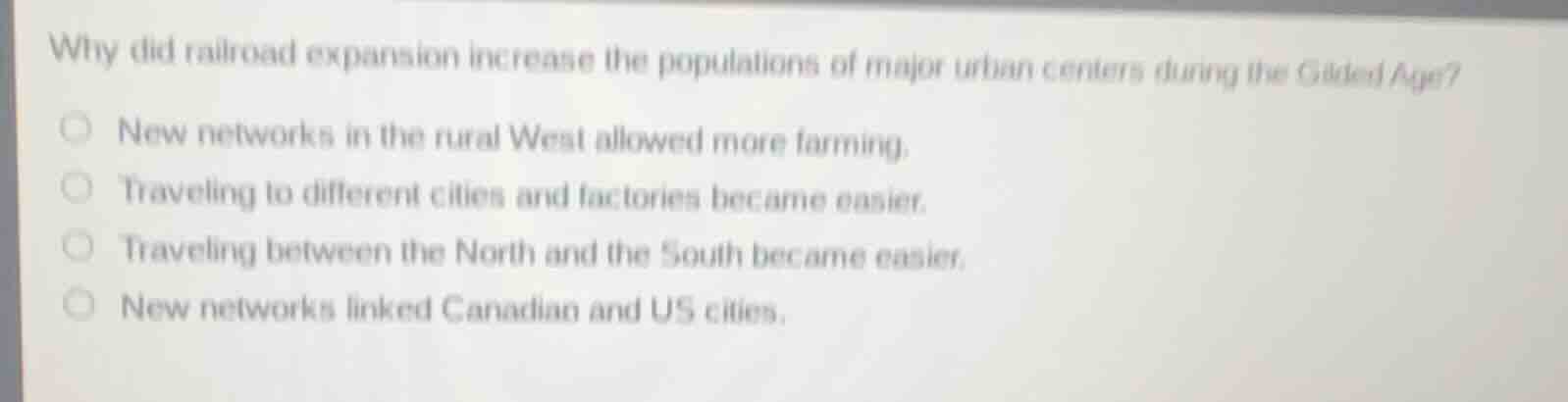why did railroad expansion increase the populations of major urban cent…