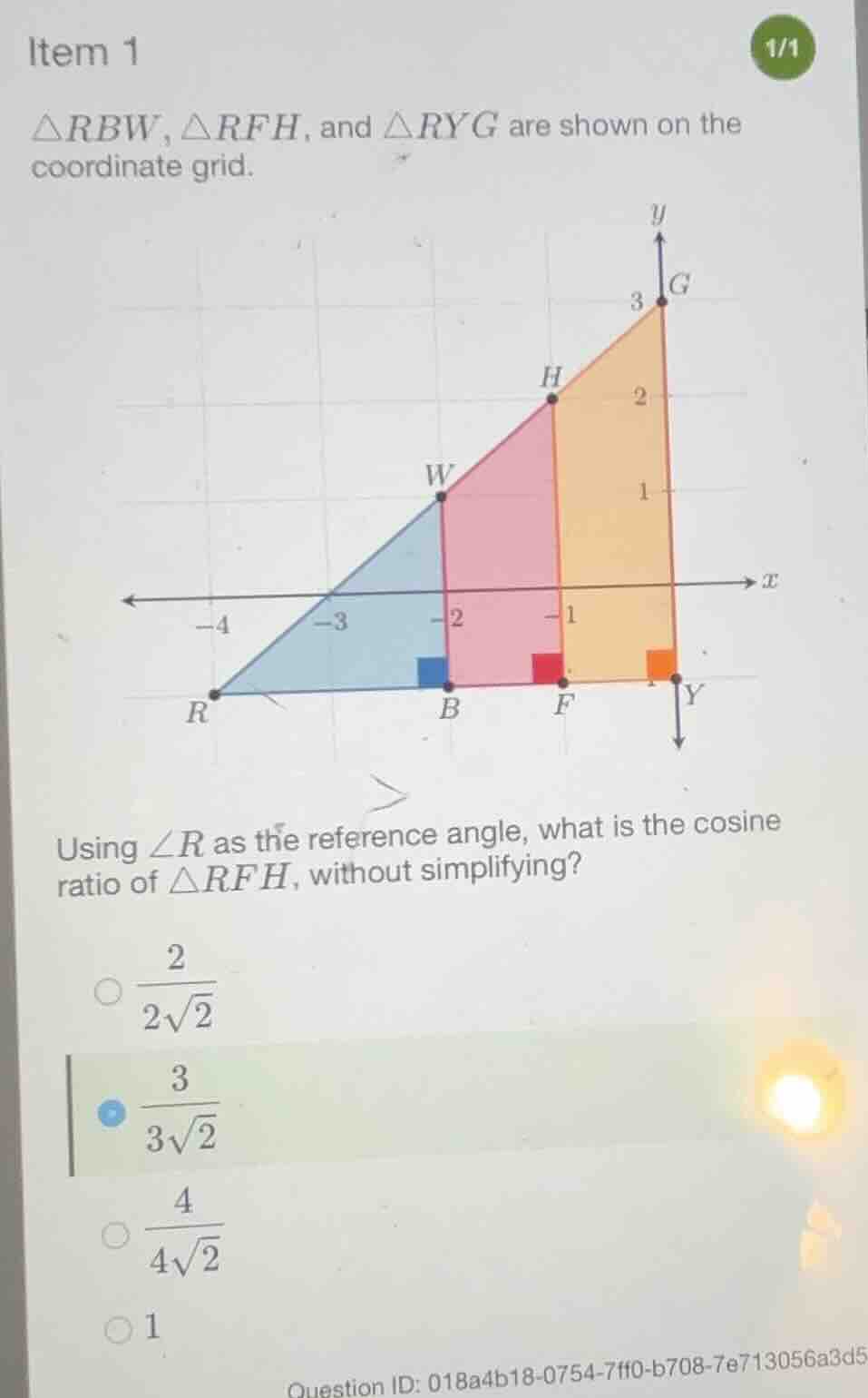 item 1 $\\triangle rbw$, $\\triangle rfh$, and $\\triangle ryg$ are sho…