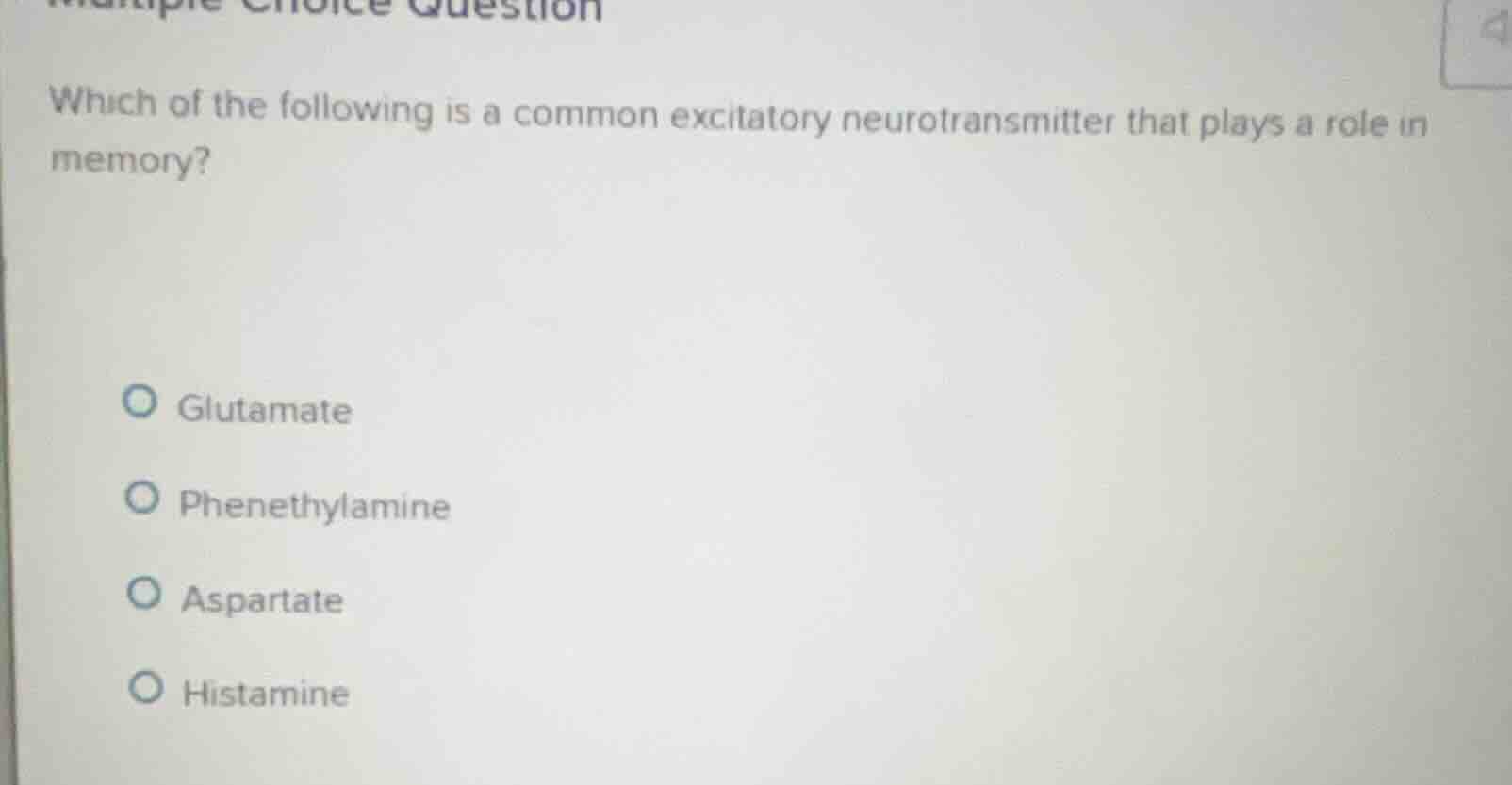 multiple choice question which of the following is a common excitatory …