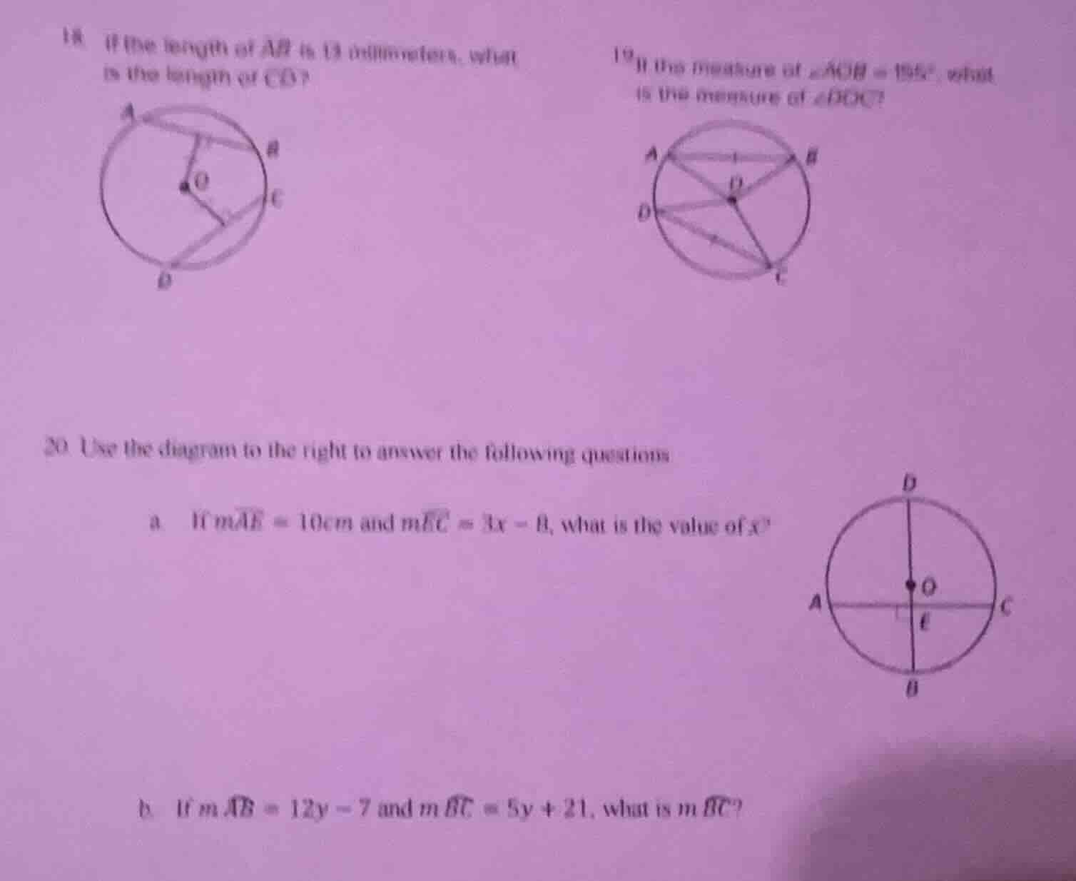18 if the length of \\( \\overline{ab} \\) is 13 millimeters, what is t…