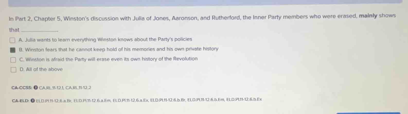 in part 2, chapter 5, winstons discussion with julia of jones, aaronson…