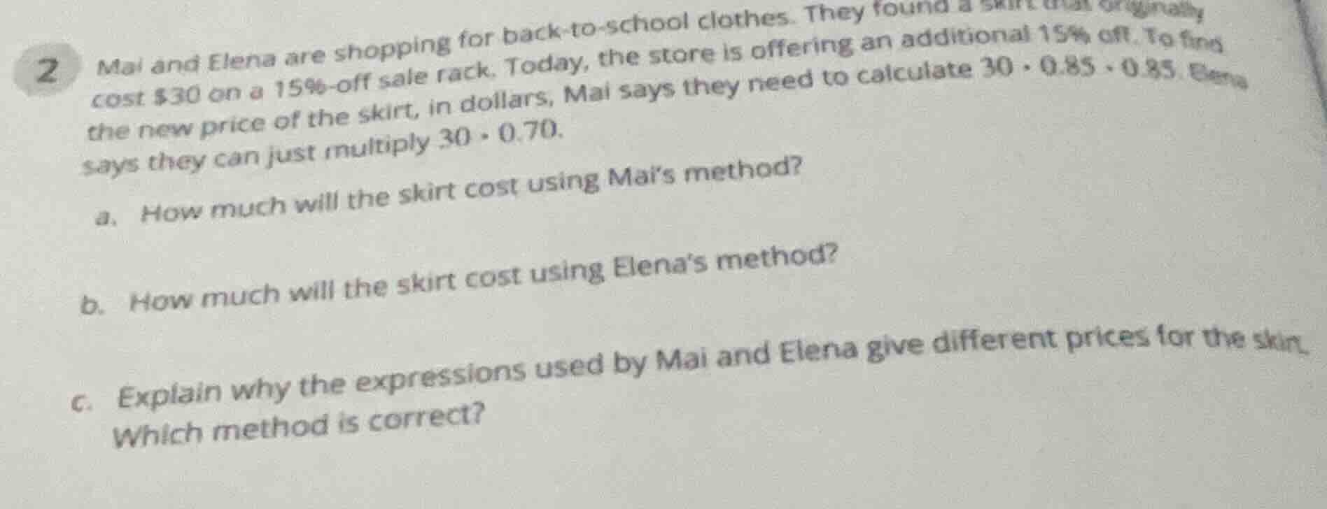 2 mai and elena are shopping for back-to-school clothes. they found a s…