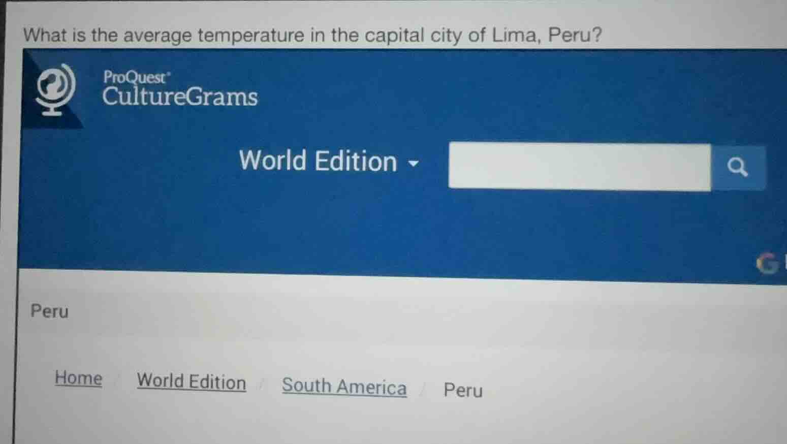 what is the average temperature in the capital city of lima, peru? proq…