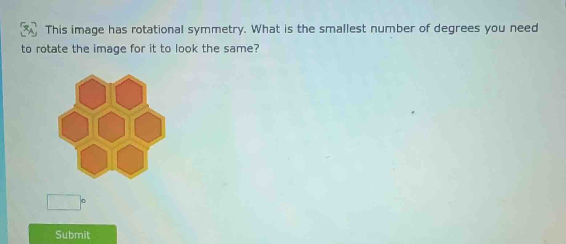 this image has rotational symmetry. what is the smallest number of degr…
