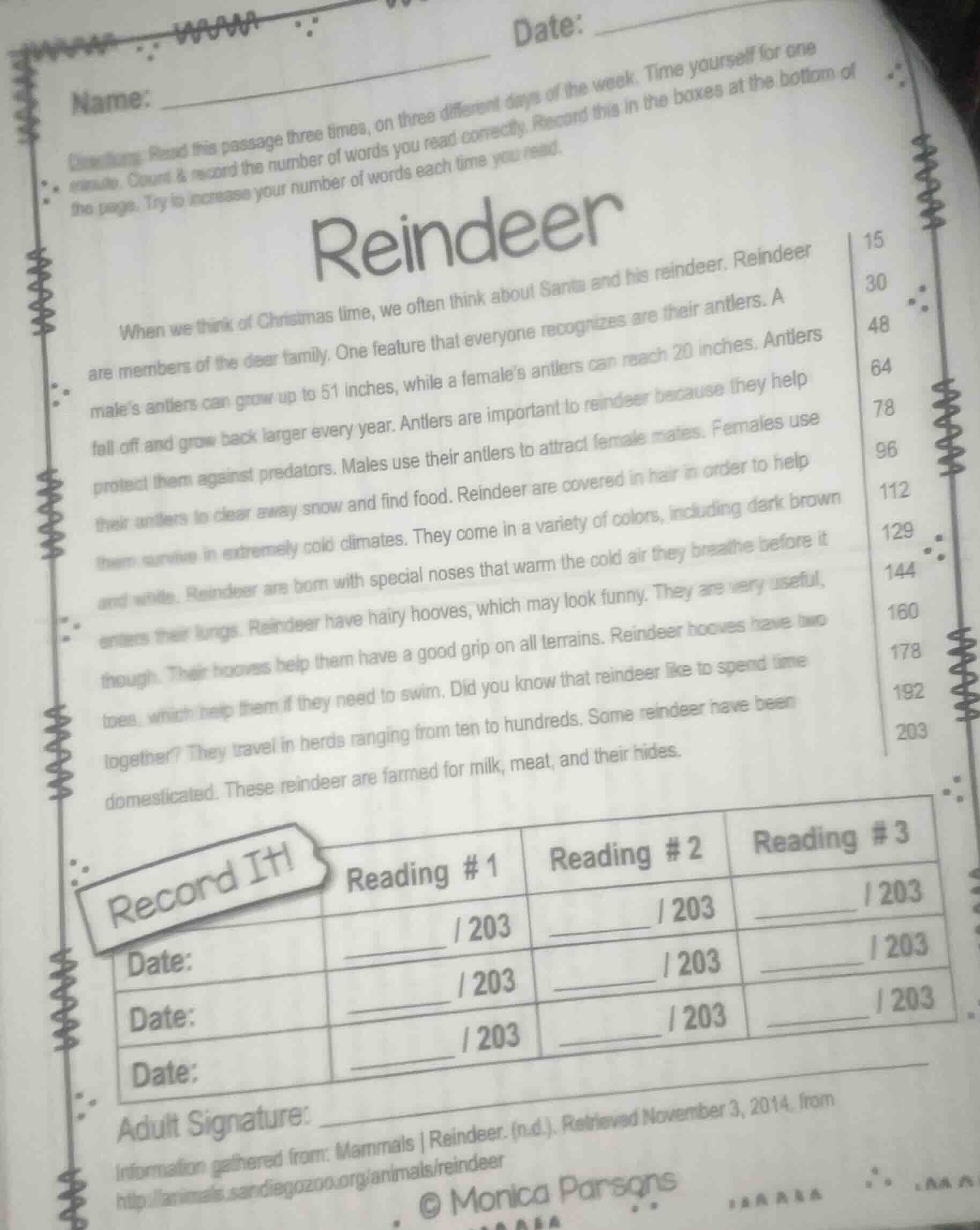 name: ______ date: ______ directions: read this passage three times, on…