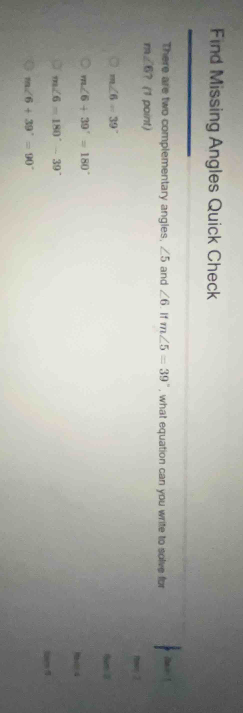 find missing angles quick check there are two complementary angles, ∠5 …