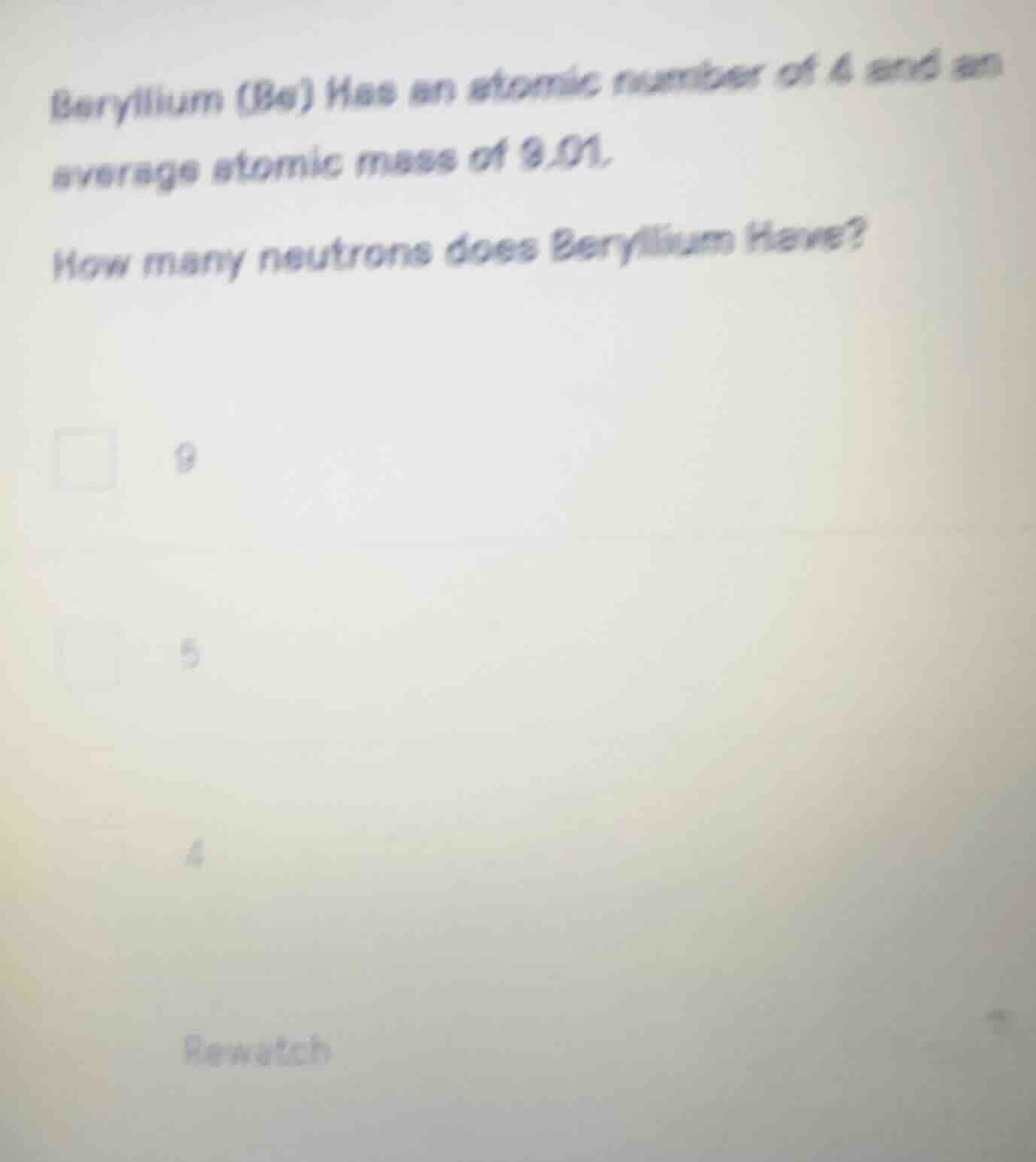 beryllium (be) has an atomic number of 4 and an average atomic mass of …