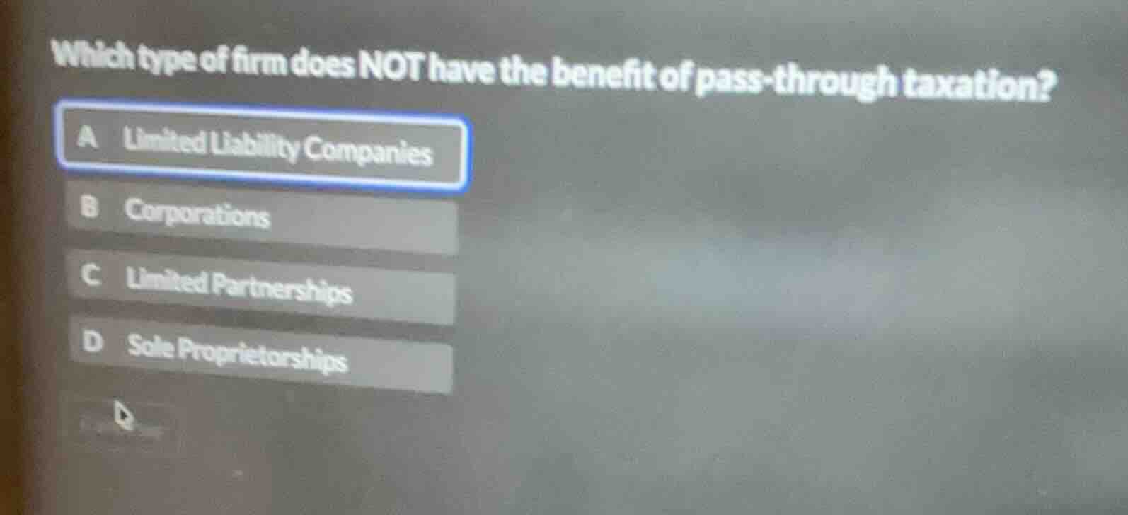 which type of firm does not have the benefit of pass - through taxation…